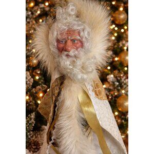 Maureen Kriegh St. Simons Santas Folk Art Santa Ornament Paper Mache Face 2002 9